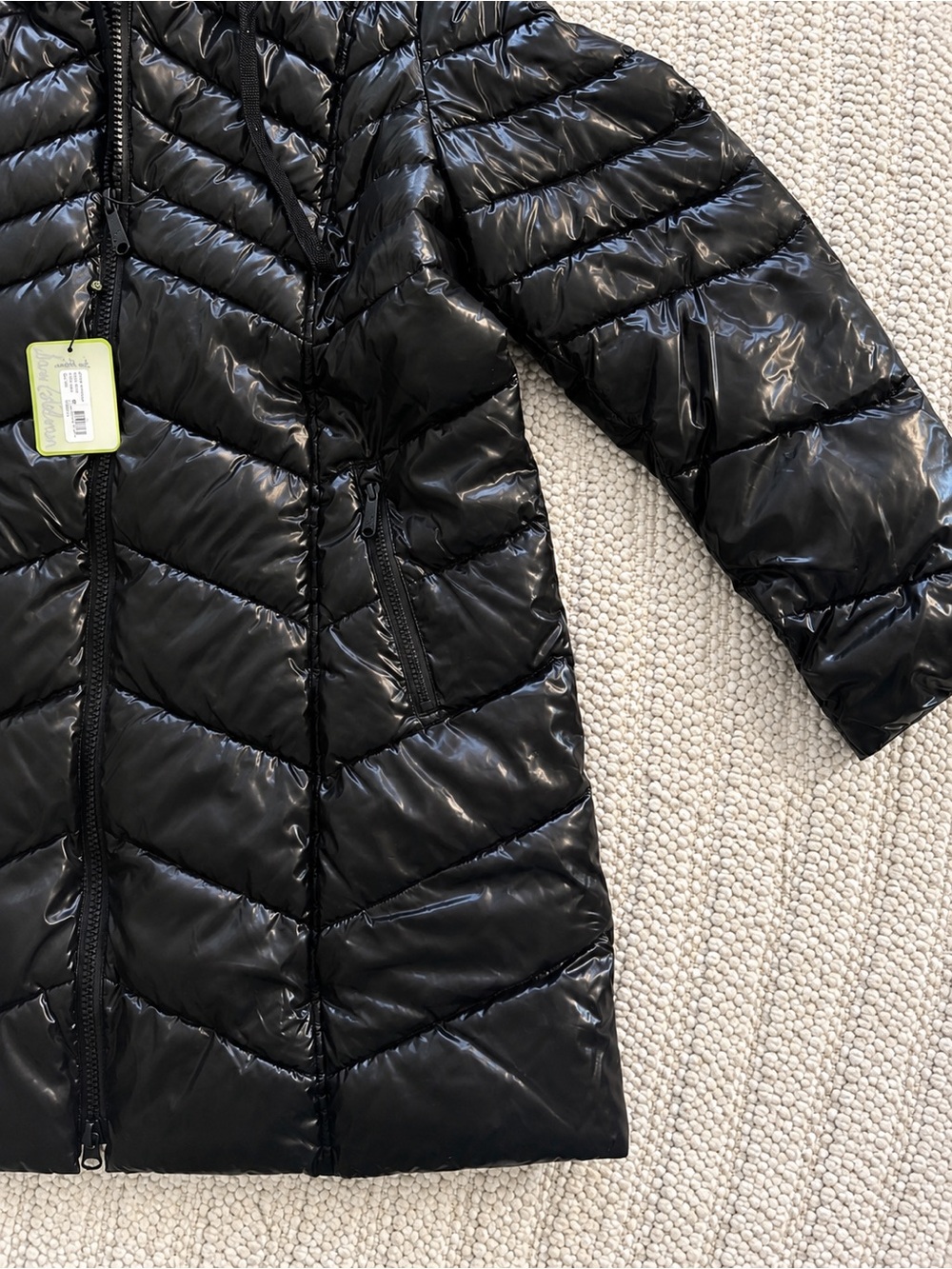 Sam Edelman Long Hooded Puffer Coat Removable Hood Black XXL NWT - Picture 12 of 12